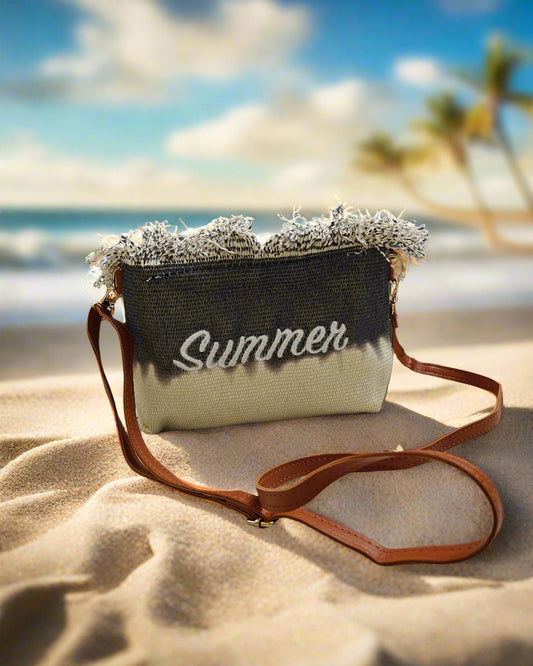 Grey Summer Boho Sling Bag - The Ethnic Indian Store