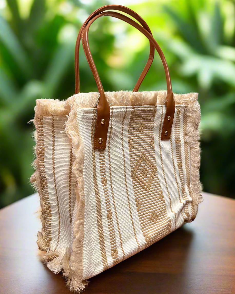 Durable & Trendy Canvas Tote Bag – Your Go-To Shoulder Bag for Every Occasion. Side View