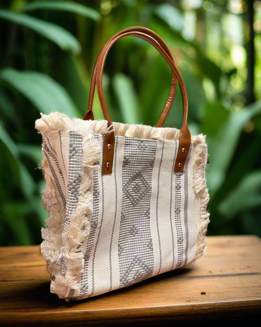Large Canvas Tote Shoulder Bag – Stylish, Eco-Friendly & Perfect for Daily Use! Side view