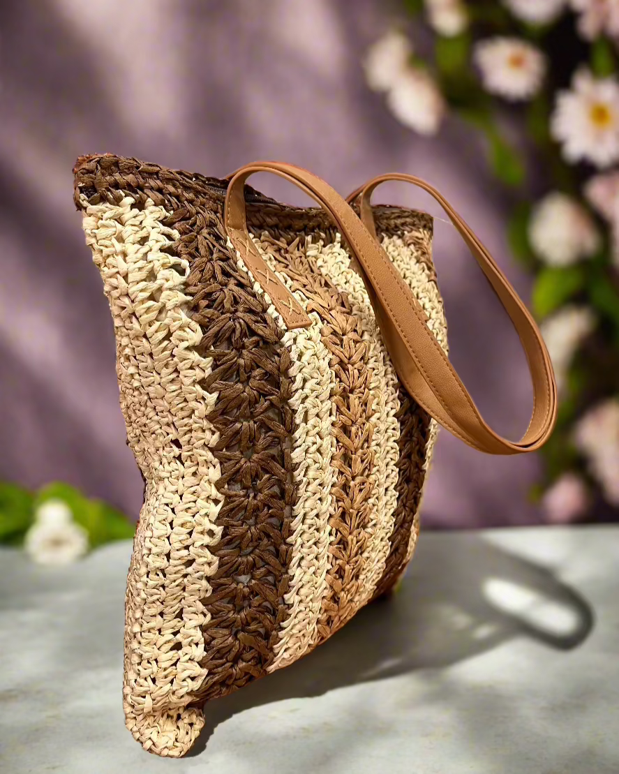 Eco-Friendly Bamboo Beach Tote – Colorful, Lightweight & Travel-Ready! - Side view