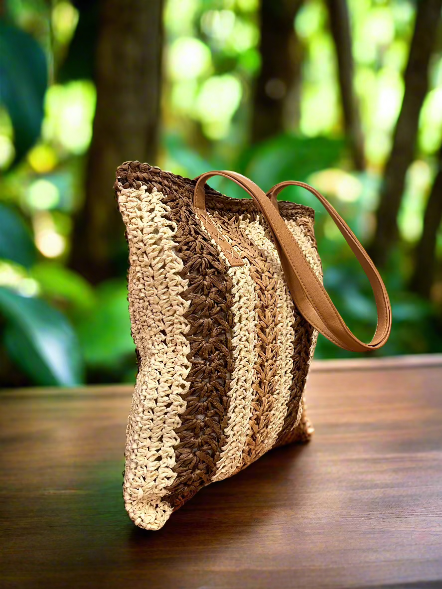 Eco-Friendly Bamboo Beach Tote – Colorful, Lightweight & Travel-Ready! - side view