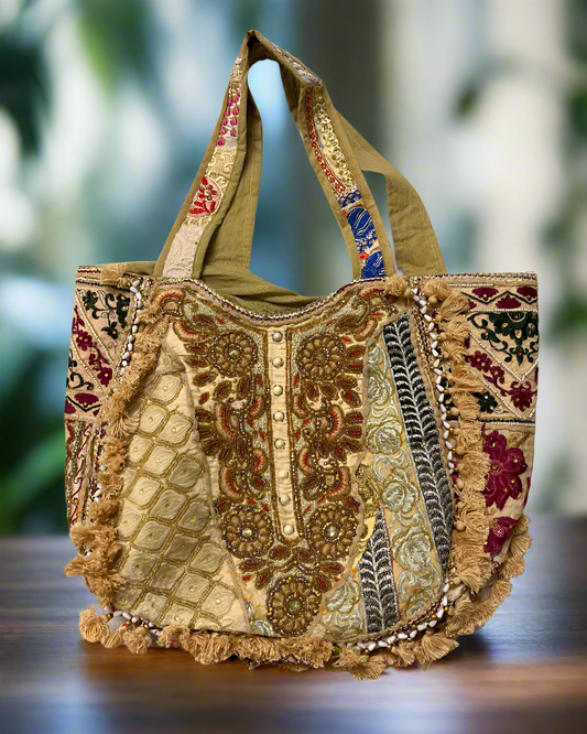 Premium Sequins work, Tote Bag - The Ethnic Indian Store