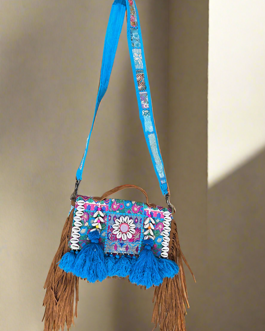 Banjara Boho Bag, Blue - The Ethnic Indian Store