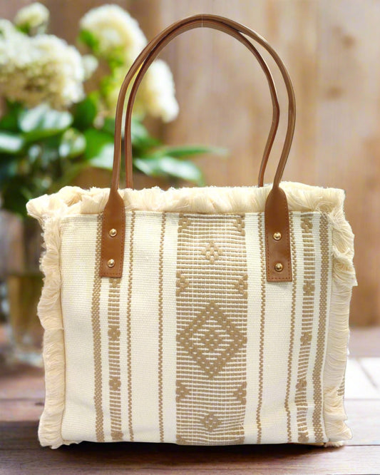 Durable & Trendy Canvas Tote Bag – Your Go-To Shoulder Bag for Every Occasion. Front View