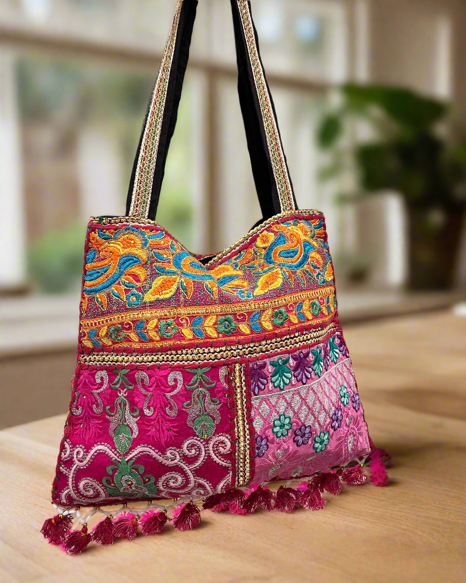 Rajasthani Handcrafted Patchwork Tote Bag - The Ethnic Indian Store