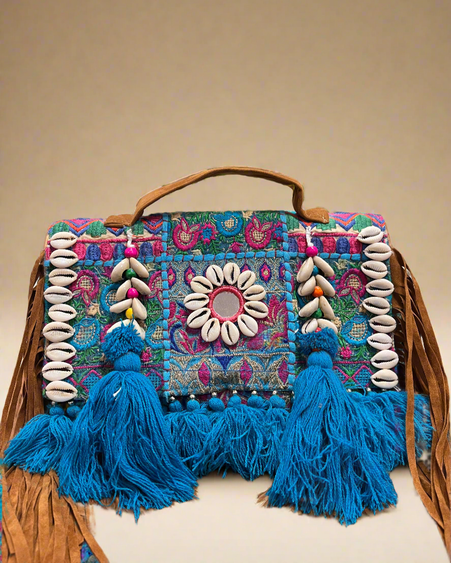 Banjara Boho Bag, Blue - The Ethnic Indian Store