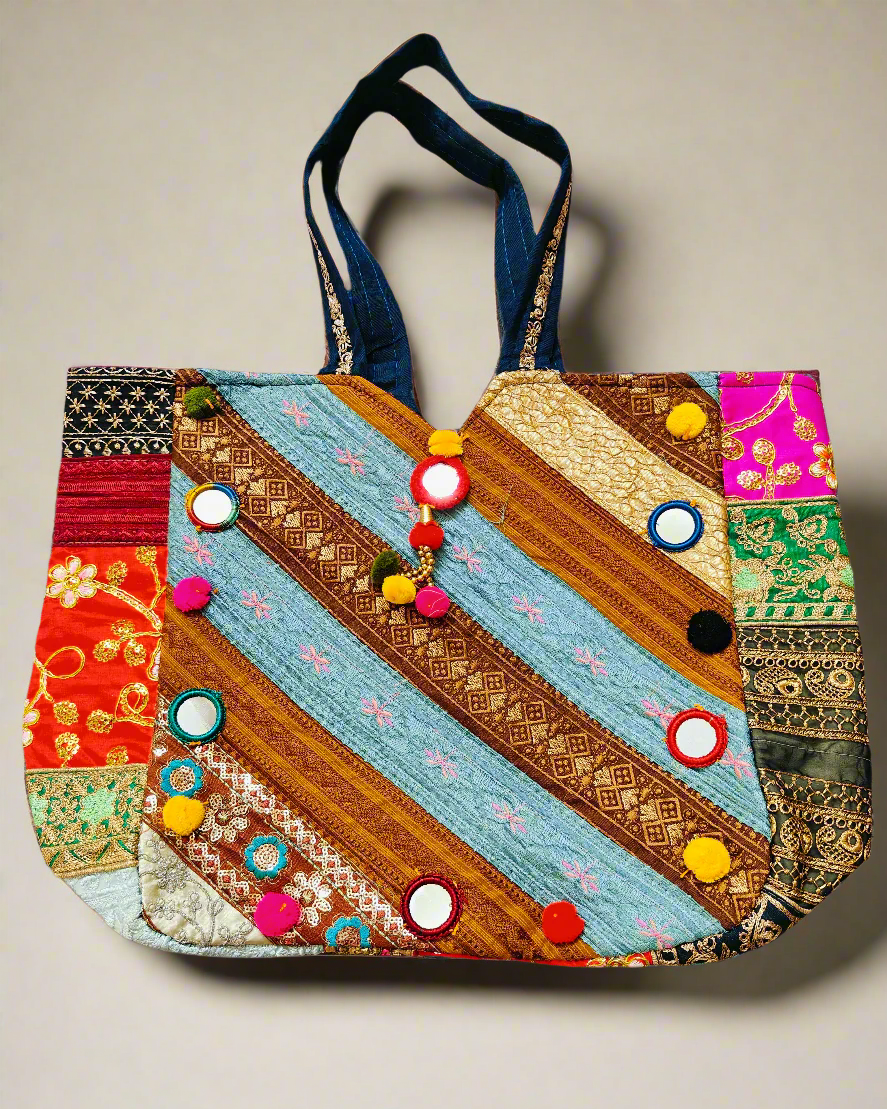 Patchwork Shopping Tote Bag - The Ethnic Indian Store